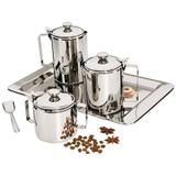 Conjunto Para Chá E Café 5 Peças Aço Inox In8065 Euro Home