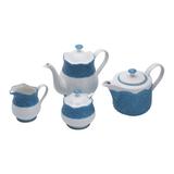 Conjunto Para Chá E Café Wolff Givemy 4 Peças Porcelana Azul