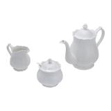 Conjunto Para Chá Wolff Fancy 3 Peças Porcelana Branco