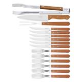 Conjunto para Churrasco Inox com Cabo de Madeira Natural 15 Peças - Tramontina