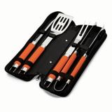 Conjunto para Churrasco Mundial Aço Inox com Estojo 4 Peças