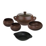 Conjunto Para Feijoada 4 Peças Chocolate + 1 Assadeira Ceraflame