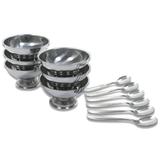 Conjunto Para Sobremesa 12 Peças Jogo de Taças Aço Inox - Wp connect