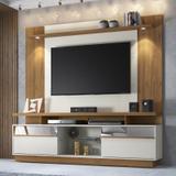 Conjunto para TV até 60" Rack Recife e Painel Fortaleza - Off White/Nogueira - Linea Brasil