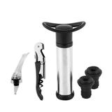 Conjunto Para Vinho Masters Edition 5 Peças Preto E Prata - Dynasty collection