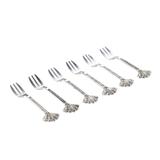 Conjunto Pavão Silver Plated com 6 Garfos para Bolo - Lyor