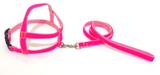 Conjunto Peitoral de Veludo liso rosa tamanho 05 - Nica pet