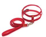 Conjunto Peitoral De Veludo Liso Vermelho Tamanho 01 - Nica pet