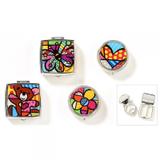 Conjunto Porta Comprimido Romero Britto c/4 - Metal - 5cm x 5cm x 2cm - Trevisan Concept