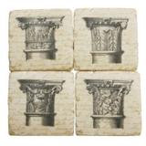 Conjunto porta copos de resina envelhecida 4 pcs - Btc decor