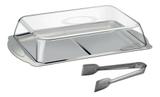 Conjunto Porta Frios Inox Bandeja Cúpula Pinça 3 Pçs Petisco - Brinox