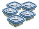 Conjunto Pote de Vidro Quadrado 5 Peças com Tampa - 300ml Nadir Disney Facilita Baby