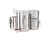 Conjunto Pote Hermético Inox Com Tampa Transparente - Wellmix
