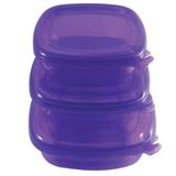 Conjunto Pote Hermético Quadrado 3 Peças Freezer Microondas Lilás - Zanline