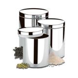 Conjunto Pote Mantimentos Inox 3 Peças Suprema Brinox 2100/102