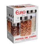 Conjunto Potes de Vidro Com Tampa Frutas 3 Peças - VDR3689 - Euro