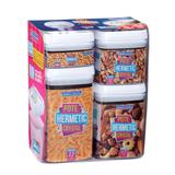 Conjunto Potes Herméticos Quadrado em Acrílico 4 Peças - Comercialize