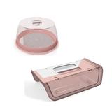 Conjunto Queijeira e Porta Frios com Tampa Rosa 2 peças - Uz