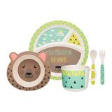 Conjunto Refeição Infantil 5 Peças Estampado Oxford
