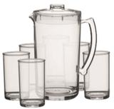 Conjunto Refresco 07 Pç 1 jarra de 2 litros e 6 copos água 350 ml Acrílico Kaballa - CRISTAL