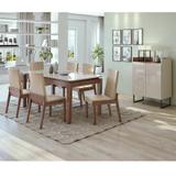 Conjunto Sala de Jantar Mesa Áries 180 cm Canto Copo 06 Cadeiras Áries e Buffet Lopas