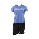Conjunto Short Dryfit Alpha Dry - Bermuda Preta e Camiseta Azul - Mundo Alpha