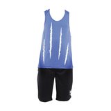 Conjunto Short Dryfit Alpha Dry - Bermuda Preta e Regata Azul - Mundo Alpha