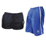 Conjunto Short e Bermuda Dryfit Alpha Dry - Short Preto e Bermuda Azul - Mundo Alpha