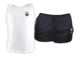 Conjunto Short Preto e Regata Branca Dryfit - Alpha Dry - Mundo Alpha