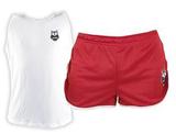 Conjunto Short Vermelho e Regata Branca Dryfit - Alpha Dry - Mundo Alpha