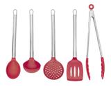 Conjunto Silicone Utensilios 5Pcs Colher Concha Espátula Escumadeira Pegador - Clink