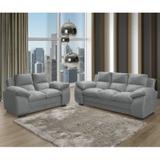 Conjunto Sofá 2 e 3 Lugares Bélgica Hellen Suede Amassado Cinza - Hellen estofados