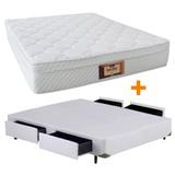 Conjunto Super Blanc CASAL Box 4 Gavetas Branco - 128x188 - Dabe