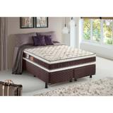 Conjunto Super king Size D45 193x29x203 Marrom - Box + Colchão Dupla Face Stout Extra Firme - Hellen - Hellen colchões e estofados