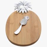 Conjunto Tabua para Queijo de Bambu e 1 Espátula Abacaxi 18cmx22cmx1,5cm Rojemac