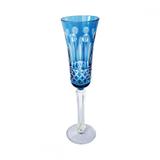 Conjunto taças de champagne de vidro azul 6 pcs 6cm x 6cm x 24cm - Btc decor