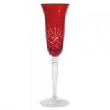 Conjunto Taças de Cristal Lapidado Vermelha 170ml 6 peças - Decorafast