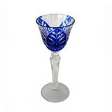 Conjunto taças de licor de vidro azul 6 pcs 6cm x 6cm x 15,5cm - Btc decor