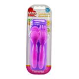 Conjunto Talheres com Protetor - Rosa e Roxo - Milla