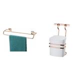 Conjunto Toalheiro e Lixeira MadeiraMadeira 381390 Branco/Rose Gold - Future