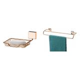 Conjunto Toalheiro e Saboneteira MadeiraMadeira 381392 Rosé Gold - Future