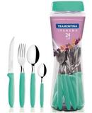 Conjunto Tramontina Jogo De Talheres Ipanema Verde 24 Peças