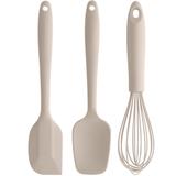 Conjunto Utensílios De Cozinha Para Bolo Espátula Batedor OU Bege
