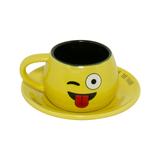 Conjunto Xícara E Pires Humor 150ml Amarelo J44451 Mondoceram