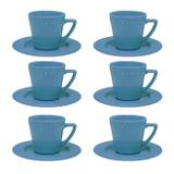 Conjunto Xícaras De Chá Oxford Mendi 200ml Com Pires Cerâmica Capri