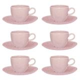 Conjunto Xícaras De Chá Oxford Ryo 12 Peças 220ml Pink Sand