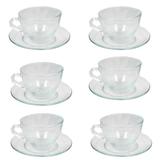 Conjunto Xícaras Para Café e Chá em Vidro 12 Peças - Pure - Decor