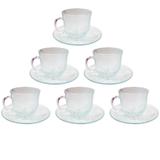 Conjunto Xícaras Para Café em Vidro 12 Peças - Rose - Decor