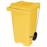 Contentor De Lixo Em Plástico Com Pedal e Rodas 300mm 240 Litros - Jsn