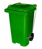 Contentor De Lixo Em Plástico Com Pedal e Rodas 300mm 240 Litros - Jsn